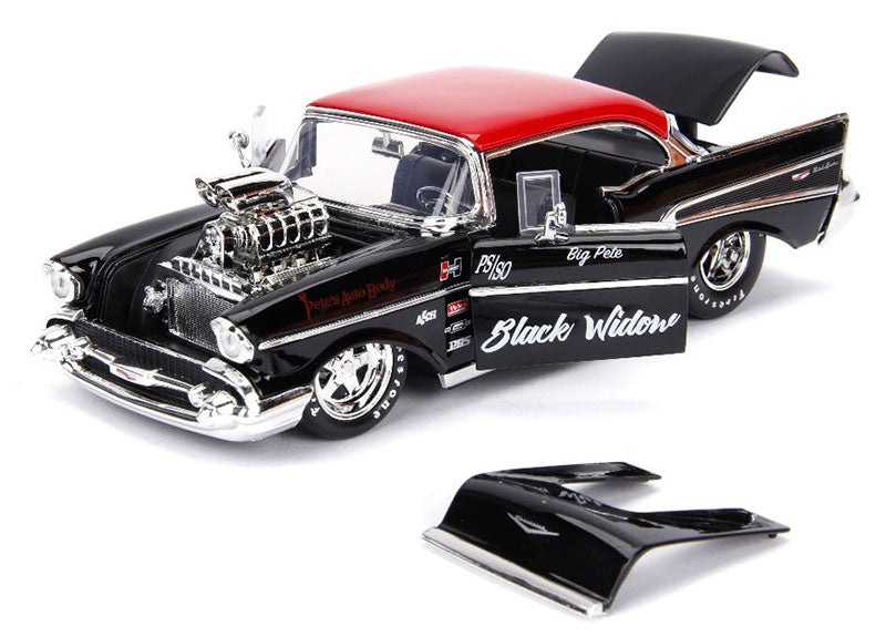 Auto Chevrolet Bel Air Año 1957 Black Widow / Big Pete Escala 1:24 (Pre - Venta)