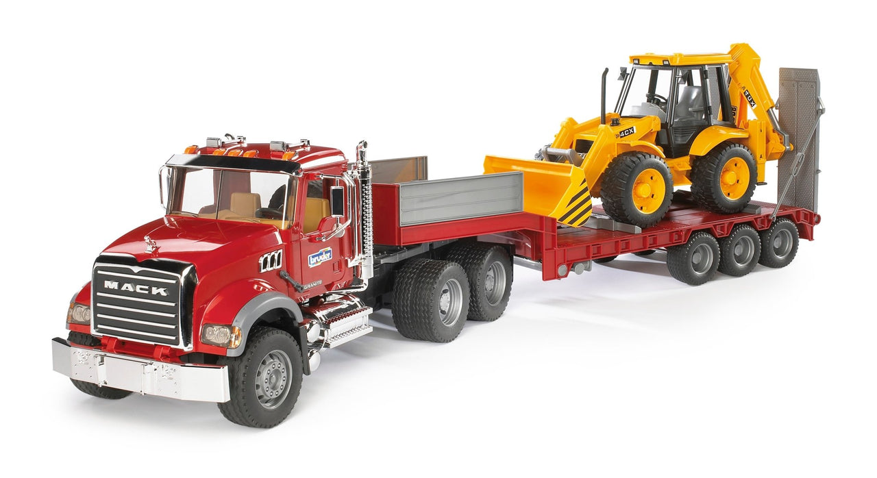 02813 Cama Baja Mack Granite & Retroexcavadora JCB Escala 1:16 - KATZER