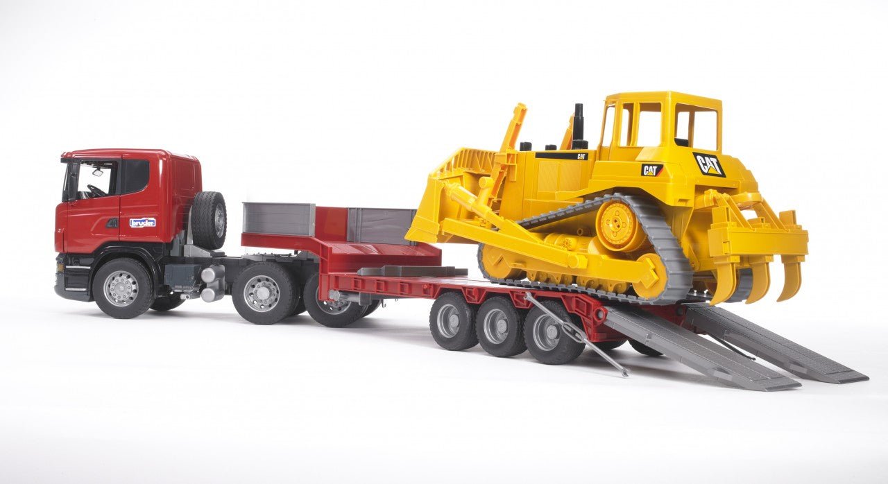 03555 Cama Baja Scania & Tractor De Orugas Caterpillar Escala 1:16 - KATZER