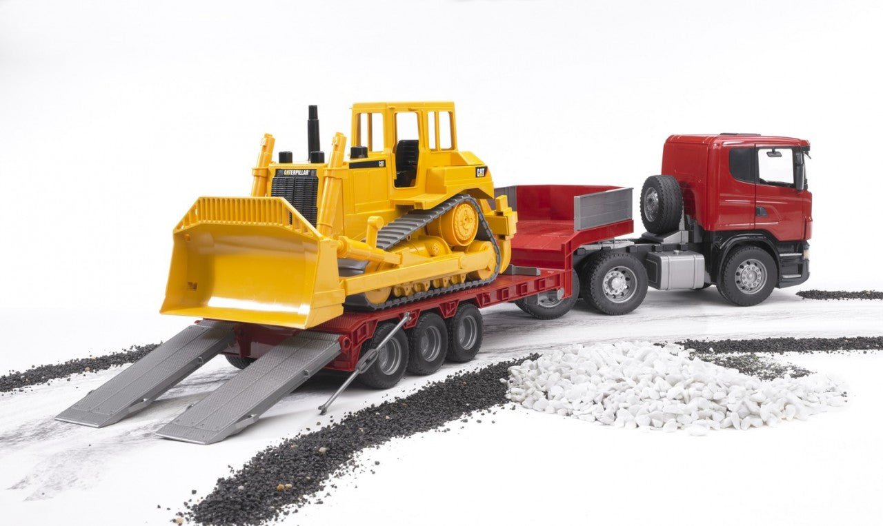 03555 Cama Baja Scania & Tractor De Orugas Caterpillar Escala 1:16 - KATZER