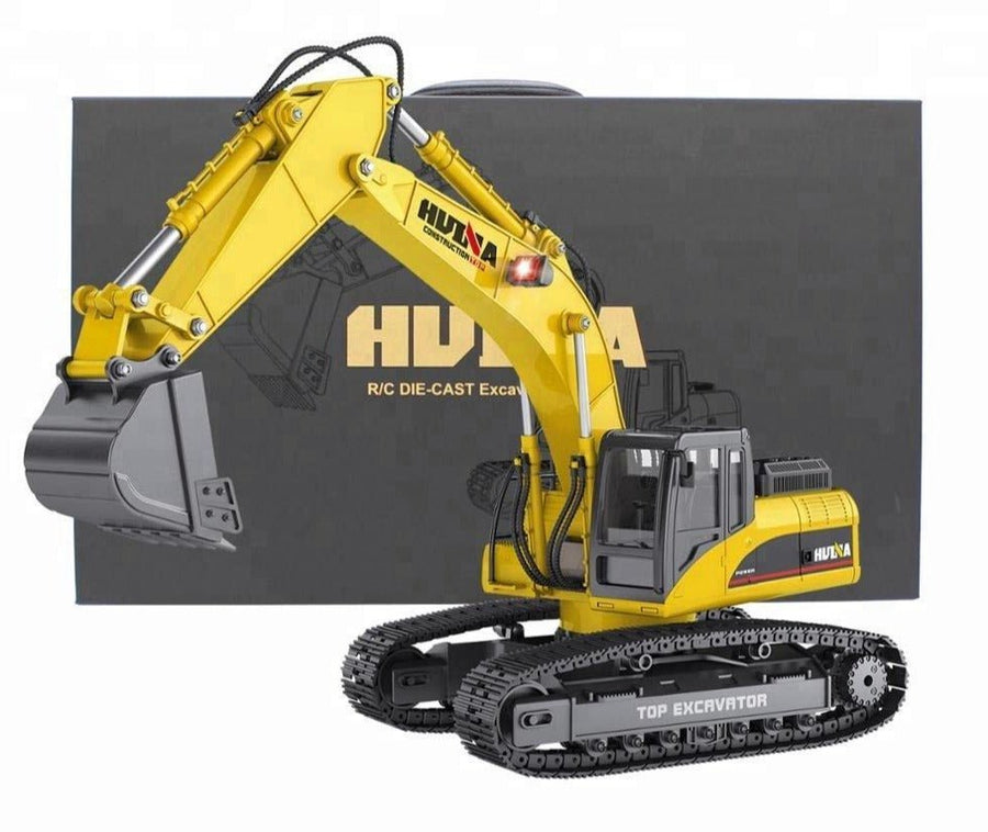 1580 Excavadora Huina FULL METAL + Accesorios Control Remoto Escala 1:14 - KATZER
