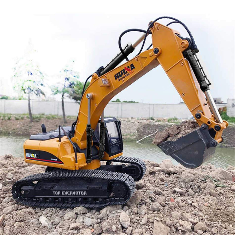 1580 Excavadora Huina FULL METAL + Accesorios Control Remoto Escala 1:14 - KATZER