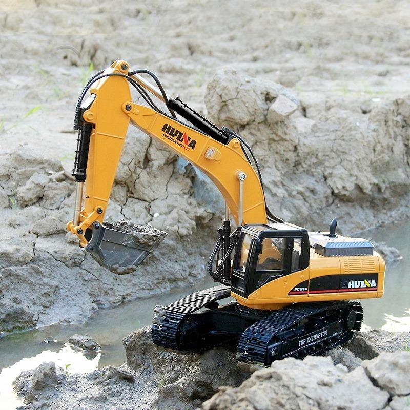 1580 Excavadora Huina FULL METAL + Accesorios Control Remoto Escala 1:14 - KATZER