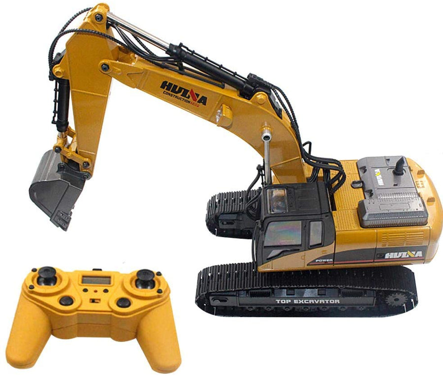 1580 Excavadora Huina FULL METAL + Accesorios Control Remoto Escala 1:14 - KATZER