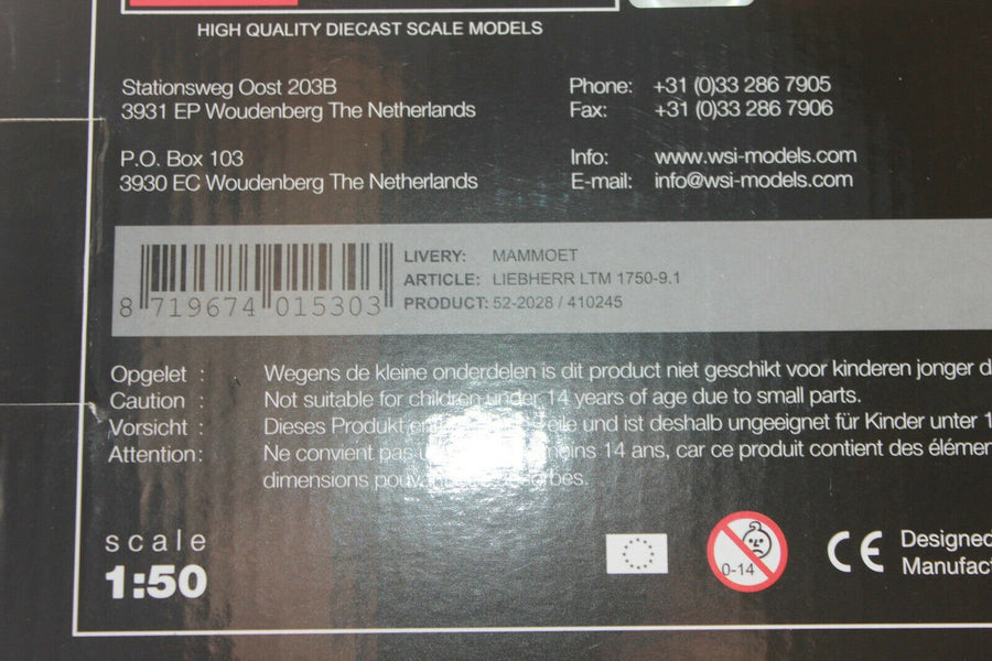 410245 Grúa Hidráulica Móvil Mammoet LTM 1750 Escala 1:50 (Modelo Descontinuado) - KATZER