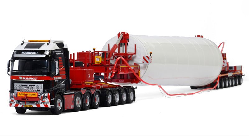 410253 Remolque Especial Mammoet Volvo FH 4 Globetrotter XL 8X4 con Mega Molino + 7 Axle Dolly + 4 Axle Dolly Escala 1:50 (Modelo Descontinuado) - KATZER