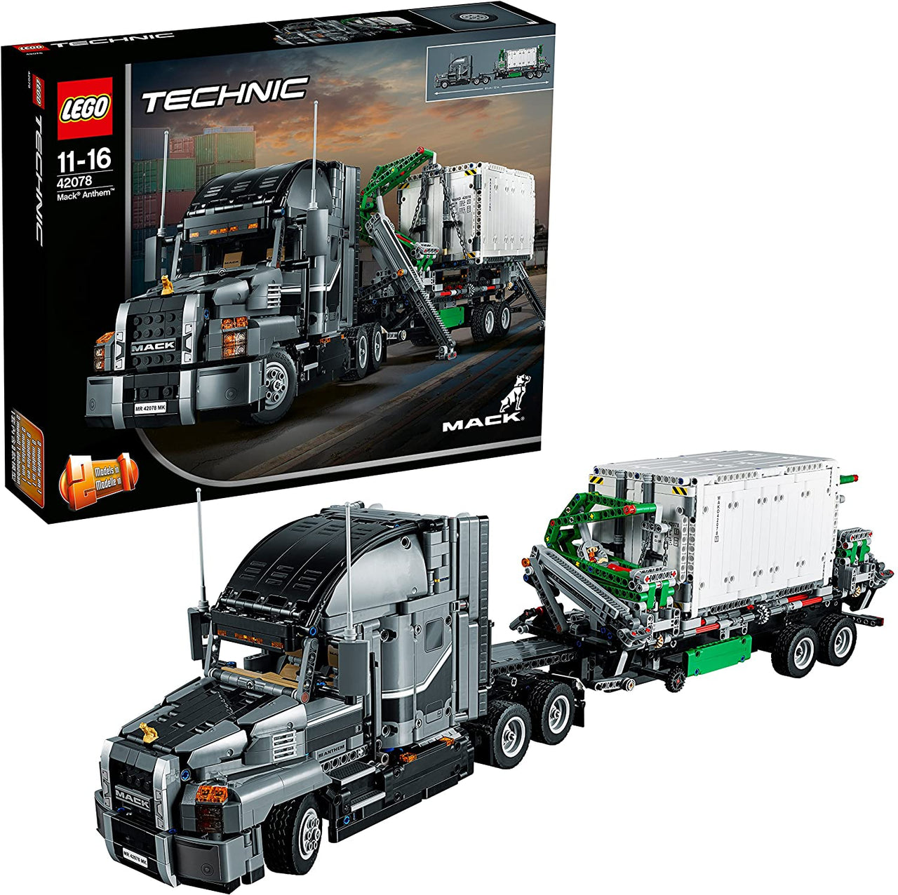 42078 LEGO Technic Camión Mack Anthem + Container 2 en 1 (2,595 Pieces) (Modelo Descontinuado) - KATZER