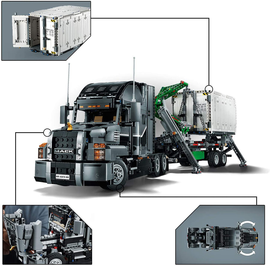 42078 LEGO Technic Camión Mack Anthem + Container 2 en 1 (2,595 Pieces) (Modelo Descontinuado) - KATZER