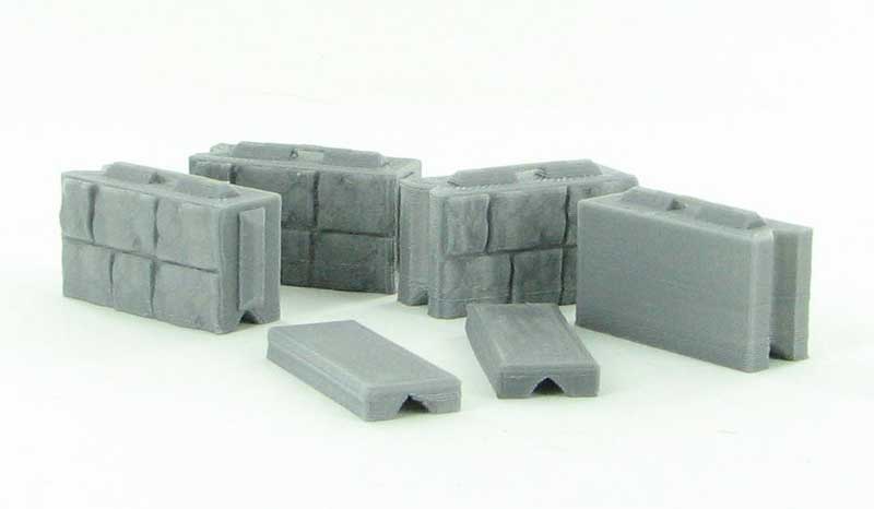 50-130-GY Kit de 4 Bloques de Pared + 2 Tapas Escala 1:50 - KATZER