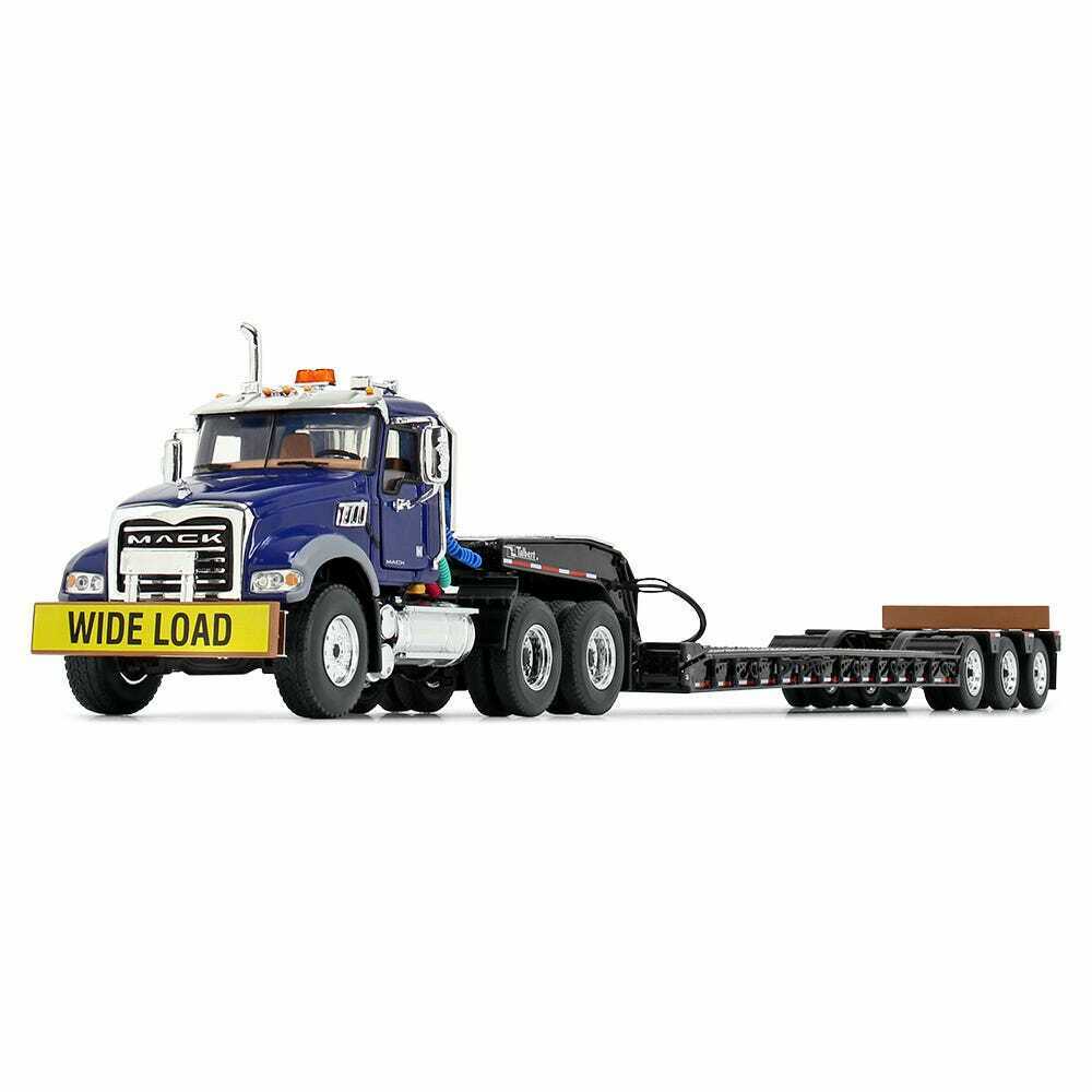 Mack Granite MP Day Cab Low Bed Blue 1:50 Scale