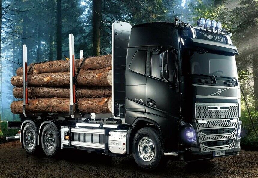 Camión de Madera Volvo FH16 Globetrotter 750 6X4 Control Remoto Escala 1:14