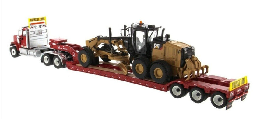 85598 Cama Baja HX520 International & Cat Motoniveladora 12M3 Escala 1:50 - KATZER