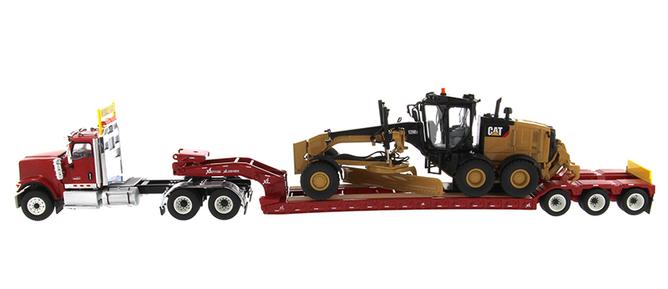 85598 Cama Baja HX520 International & Cat Motoniveladora 12M3 Escala 1:50 - KATZER