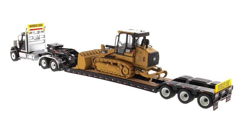 85599 Cama Baja HX520 International & Minicargador de Cadenas Cat 963K Escala 1:50 - KATZER