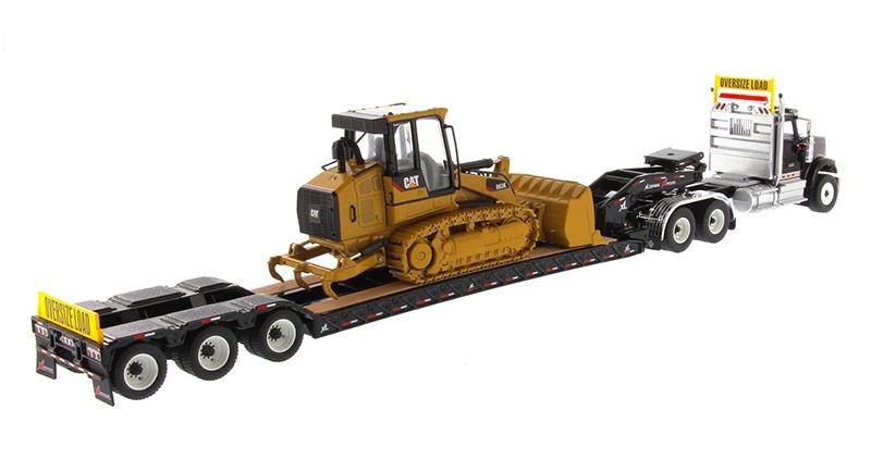 85599 Cama Baja HX520 International & Minicargador de Cadenas Cat 963K Escala 1:50 - KATZER