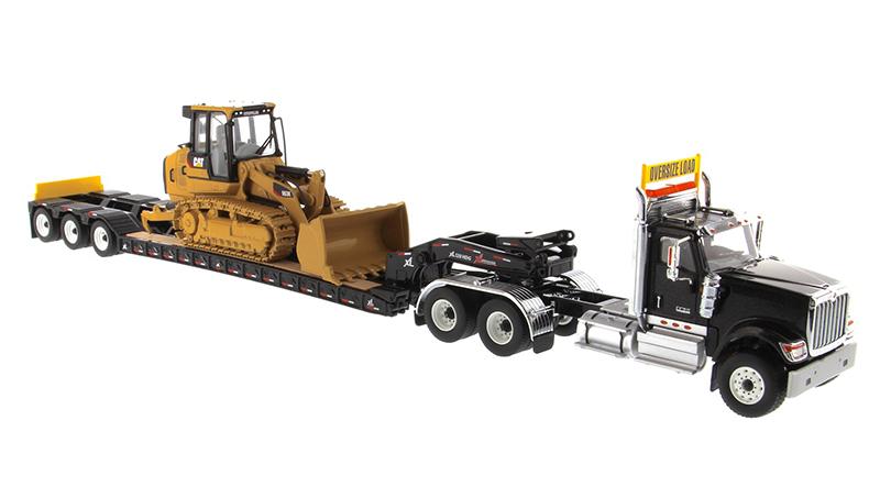 85599 Cama Baja HX520 International & Minicargador de Cadenas Cat 963K Escala 1:50 - KATZER