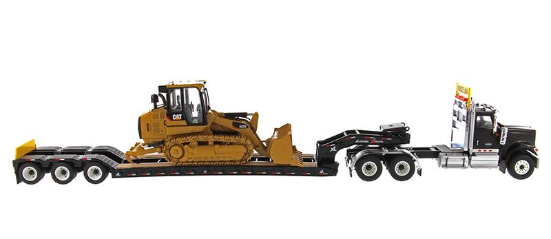 85599 Cama Baja HX520 International & Minicargador de Cadenas Cat 963K Escala 1:50 - KATZER