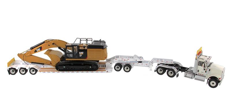 85600 Cama Baja HX520 International & Excavadora Hidráulica Cat 349F L XE Escala 1:50 - KATZER