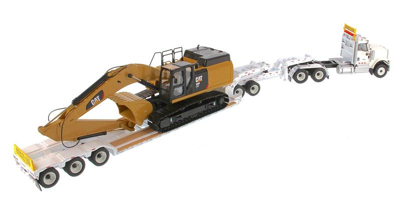 85600 Cama Baja HX520 International & Excavadora Hidráulica Cat 349F L XE Escala 1:50 - KATZER