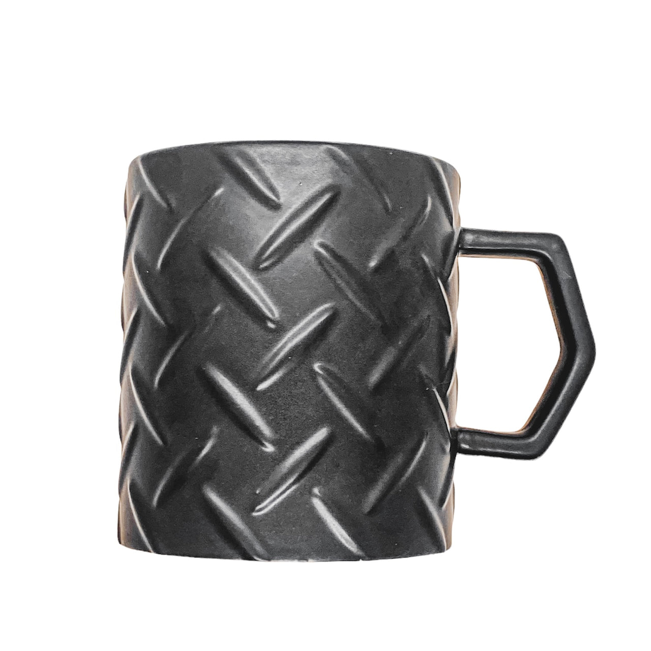 Taza con Textura de Diamante Negro Mate