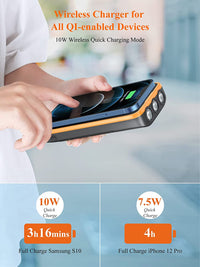 Thumbnail for Cargador Portátil Solar ZONHOOD 38,800 mAh. Carga Rápida Inalambrica & USB Compatible con iPhone & Multi Entrada - KATZER