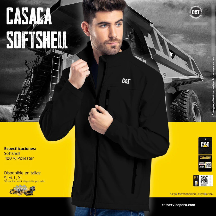 Casaca Caterpillar Soft Shell Negro - KATZER
