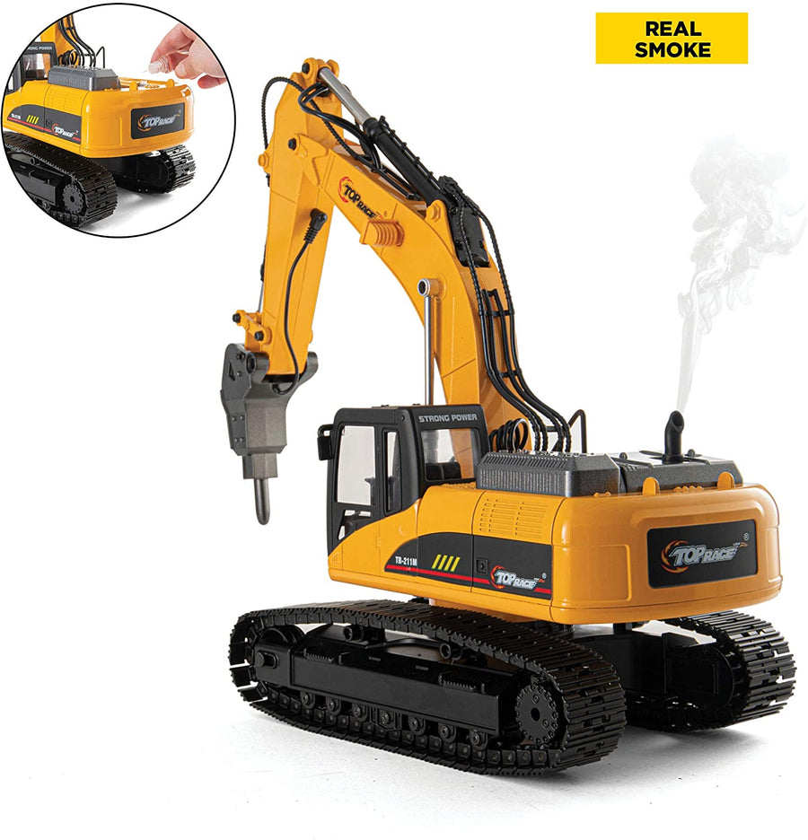 Excavadora de Orugas Metálica TR-211M Funcional Escala 1:14 Control Remoto de 23 Canales - KATZER