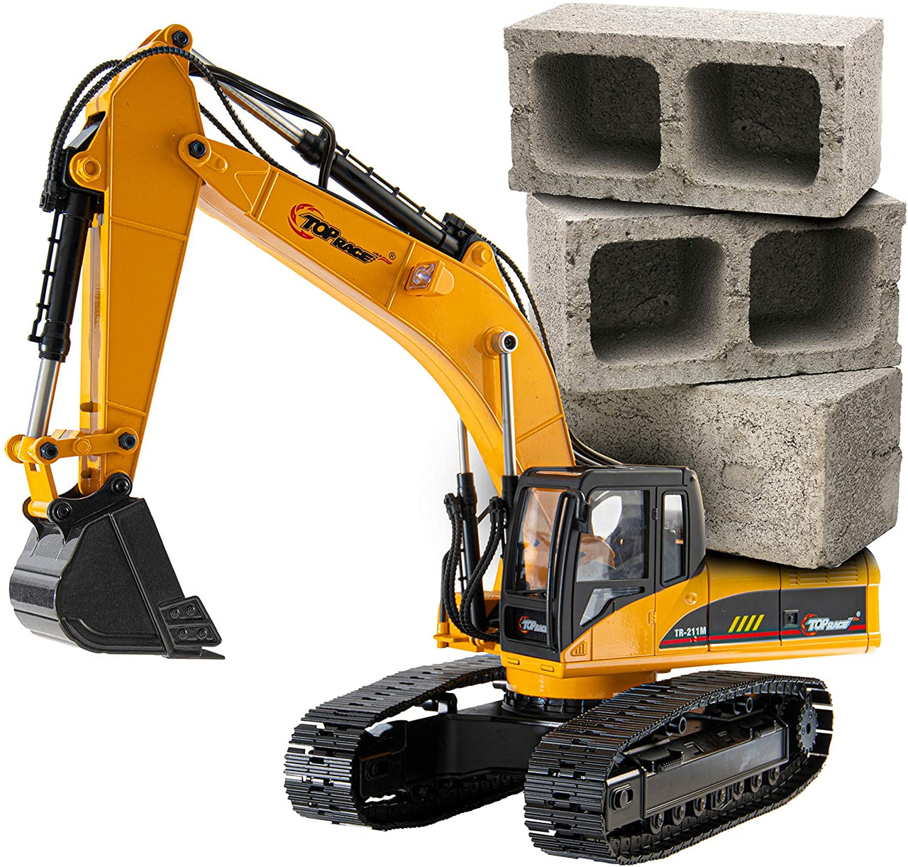 Excavadora de Orugas Metálica TR-211M Funcional Escala 1:14 Control Remoto de 23 Canales - KATZER