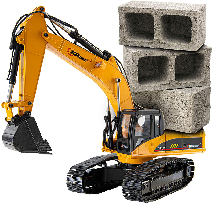 Excavadora de Orugas Metálica TR-211M Funcional Escala 1:14 Control Remoto de 23 Canales - KATZER