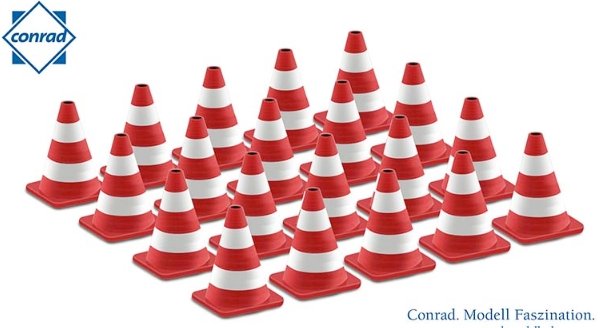 Kit de 20 Conos de Seguridad Rojo con Blanco Escala 1:50 (Modelo Descontinuado) - KATZER