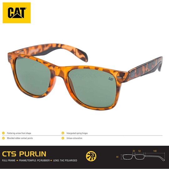 Lentes De Sol Cat Purlin 102P Lunas Verdes Polarizadas - KATZER