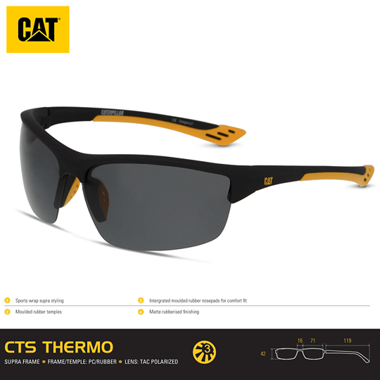 Lentes De Sol Thermo 104P Lunas Negras Polarizadas - KATZER