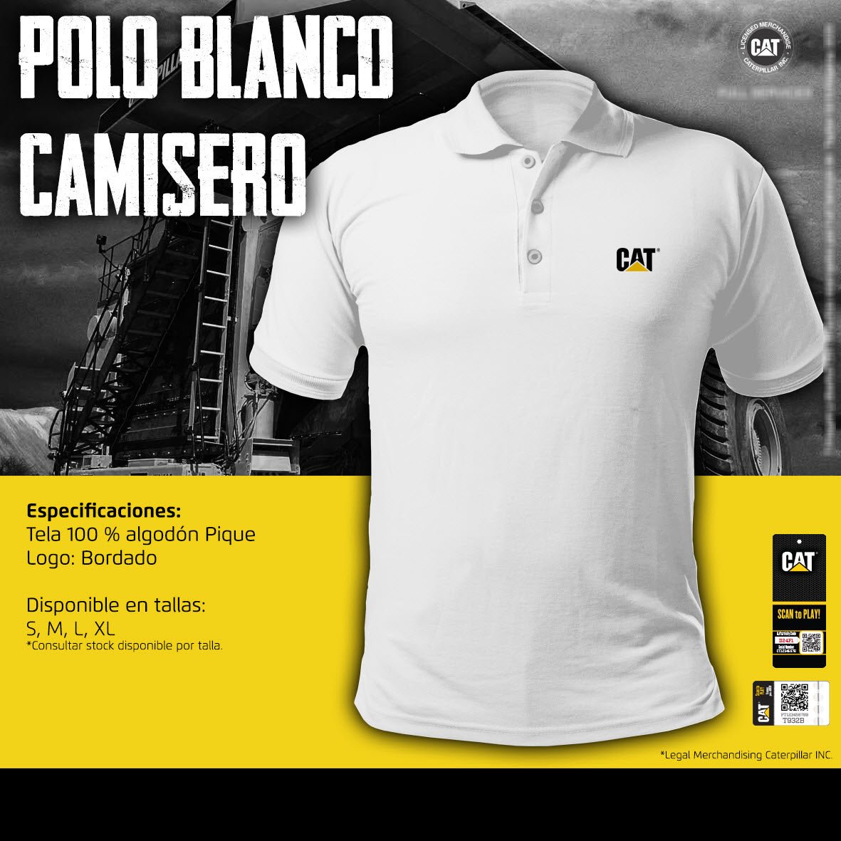 Polo Cat Blanco De Pique - KATZER