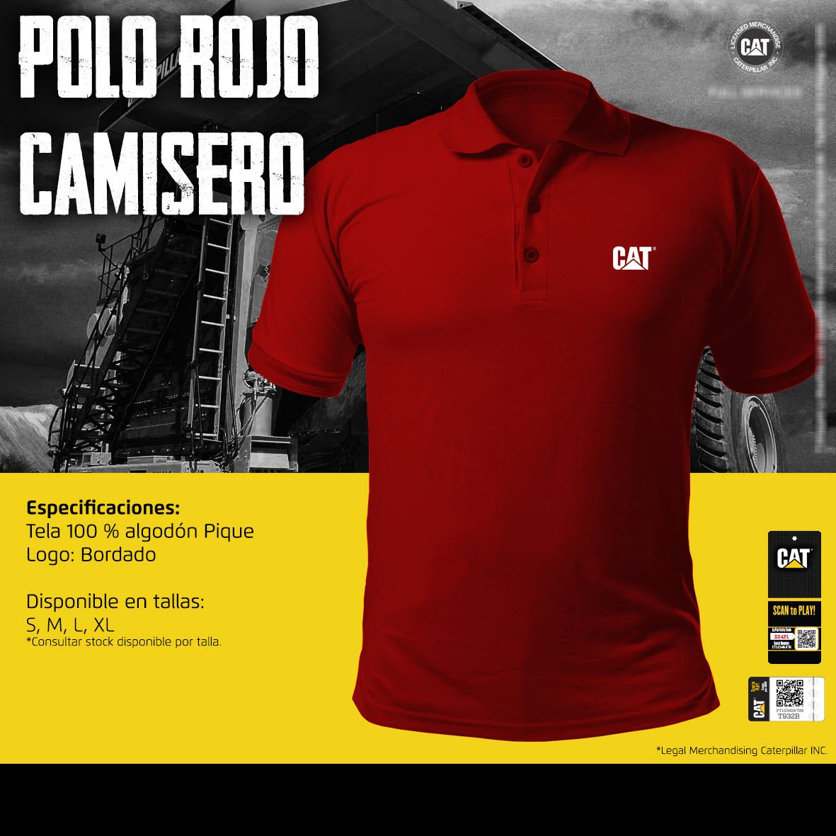 Polo Cat Rojo De Pique - KATZER