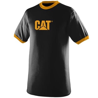 Polo Negro Para Niño Con Borde y Logo Dorado Ringer - KATZER