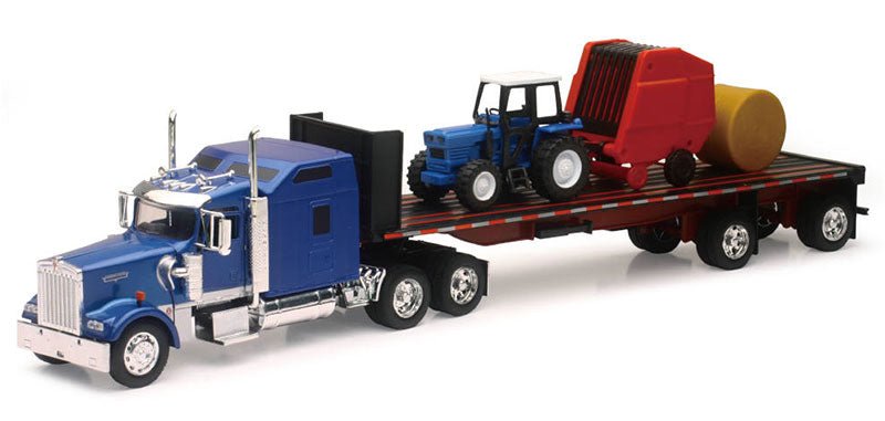 SS-10353 Cama Baja Kenworth W900 & Tractor Agrícola Escala 1:32 - KATZER