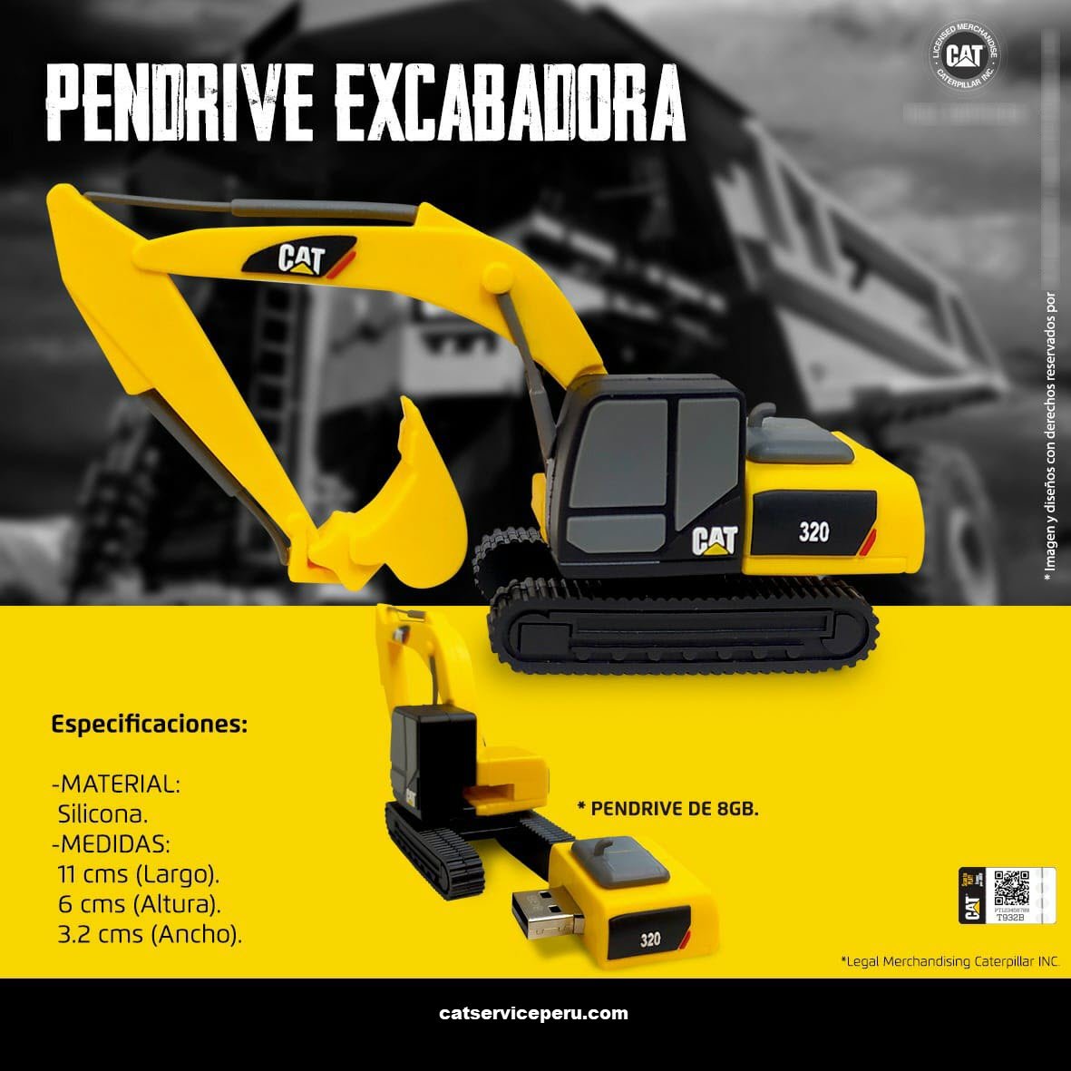 USB Excavadora Caterpillar 320 8GB - KATZER