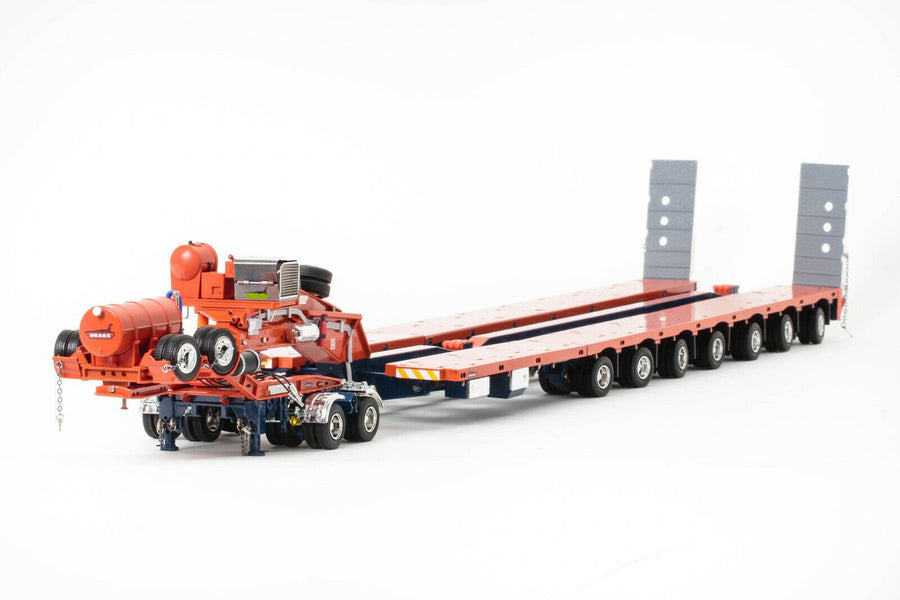ZT09069 Remolque Especial Drake 2x8 con Camabaja Direccional 7x8 Escala 1:50 - Naranja (Modelo Descontinuado) - KATZER