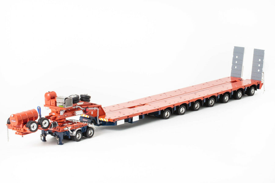 ZT09069 Remolque Especial Drake 2x8 con Camabaja Direccional 7x8 Escala 1:50 - Naranja (Modelo Descontinuado) - KATZER