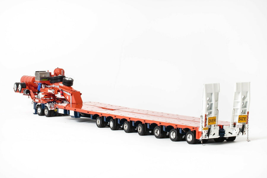 ZT09069 Remolque Especial Drake 2x8 con Camabaja Direccional 7x8 Escala 1:50 - Naranja (Modelo Descontinuado) - KATZER