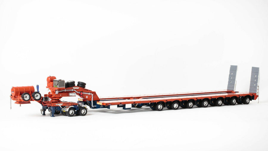 ZT09069 Remolque Especial Drake 2x8 con Camabaja Direccional 7x8 Escala 1:50 - Naranja (Modelo Descontinuado) - KATZER